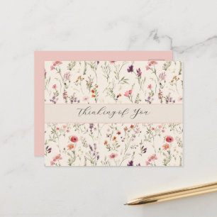 Mooie Paarse Roze Rode Bloemen Briefkaart