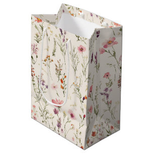Mooie Paarse Roze Rode Bloemen Verjaardag Medium Cadeauzakje