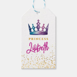 Mooie paarse roze tiara kroon voor meisjes waterve cadeaulabel