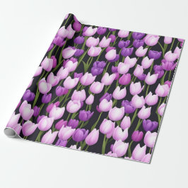 Mooie Paarse Roze Tulp Flora Art Cadeaupapier