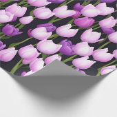 Mooie Paarse Roze Tulp Flora Art Cadeaupapier (Hoek)