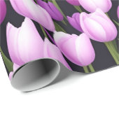 Mooie Paarse Roze Tulp Flora Art Cadeaupapier (Rol Hoek)
