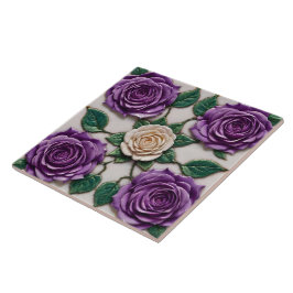 Mooie Paarse Rozen Modern Collectie Tegeltje