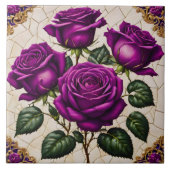 Mooie Paarse Rozen Populair Collectie Tegeltje (Voorkant)
