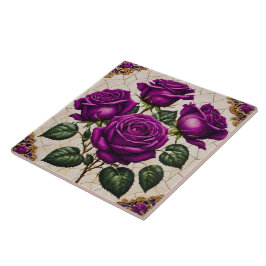 Mooie Paarse Rozen Populair Collectie Tegeltje