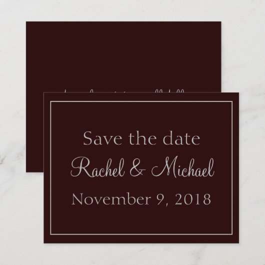 Mooie Paarse Save the Date (Voorkant / Achterkant)