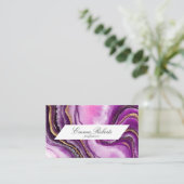 Mooie Paarse schaduwen en gouden marmer Visitekaartje (Staand voorkant)