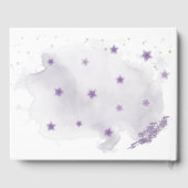 mooie paarse schoppen bloemen groen gastenboek (Achterkant)