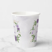 mooie paarse schoppen bloemen groen papieren bekers