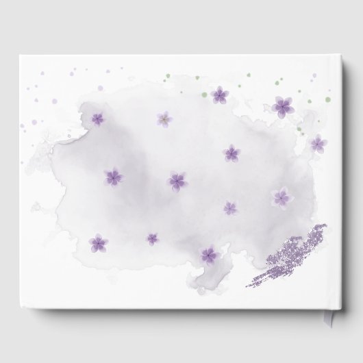 mooie paarse schoppen bloemen groenachtig gastenboek (Achterkant)