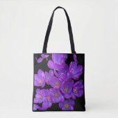 Mooie Paarse Spring Crocuses Bloemen Tote Bag (Voorkant)