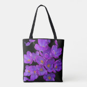 Mooie Paarse Spring Crocuses Bloemen Tote Bag (Achterkant)
