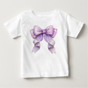 Mooie Paarse Strik Baby Meisje T-Shirt