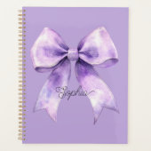 Mooie Paarse Strik Met Gepersonaliseerde Naam Planner (Voorkant)