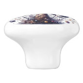 Mooie Paarse Toadstool Zodiac achtergrond Keramische Knop (Zijkant)