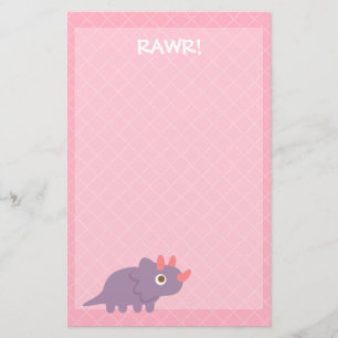Mooie paarse triceratops dinosaurus kantoorartikel briefpapier