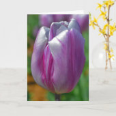 Mooie Paarse Tulip Flower Art Note Kaart (Gele Bloem)