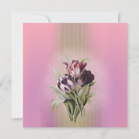 Mooie Paarse Tulpen bruiloft Kaart (Achterkant)