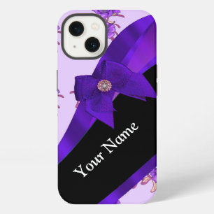 Mooie paarse vintage bloem bloempatroon iPhone 13 hoesje