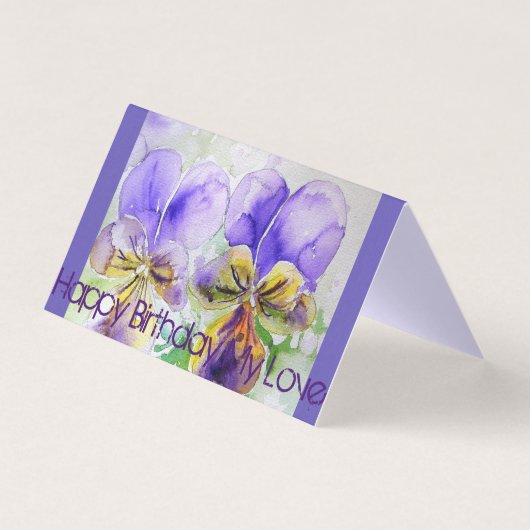 Mooie Paarse Viola Schilderij Liefde Verjaardag Ka Kaart (Voorkant)