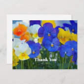 Mooie Paarse Viooltjes Bloem Foto Bedankt Briefkaart (Voorkant / Achterkant)