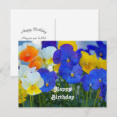 Mooie Paarse Viooltjes Bloem Foto Verjaardag Briefkaart (Voorkant / Achterkant)