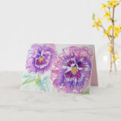Mooie paarse viooltjes watercolour kaart (Gele Bloem)