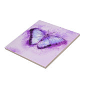 Mooie Paarse vlinder keramische Tegel Tegeltje (Zijkant)