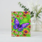 Mooie Paarse vlinderbloemenweide Briefkaart (Staand voorkant)