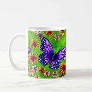 Mooie Paarse vlinderbloemenweide Koffiemok