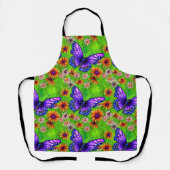 Mooie Paarse vlinderbloemenweide Schort (Voorkant)