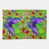 Mooie Paarse vlinderbloemenweide Theedoek (Horizontaal)