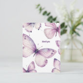 Mooie Paarse vlinders BEDANKT Briefkaart (Staand voorkant)