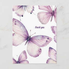 Mooie Paarse vlinders BEDANKT Briefkaart