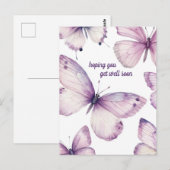 Mooie Paarse Vlinders BETER WORDEN Briefkaart (Voorkant / Achterkant)