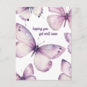 Mooie Paarse Vlinders BETER WORDEN Briefkaart (Voorkant)