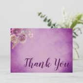 Mooie paarse watercolor bloem bedankkaart (Staand voorkant)