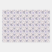 Mooie paarse waterverf bloempatroon inpakpapier vel (Voorkant 3)