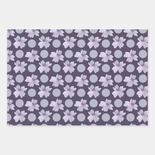 Mooie paarse waterverf bloempatroon inpakpapier vel (Voorkant 2)