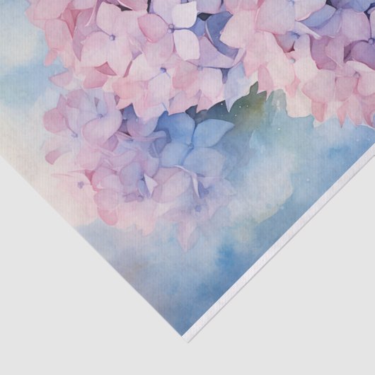 Mooie Paarse Waterverf Hydrangea Decoupage Tissuepapier (Detail)