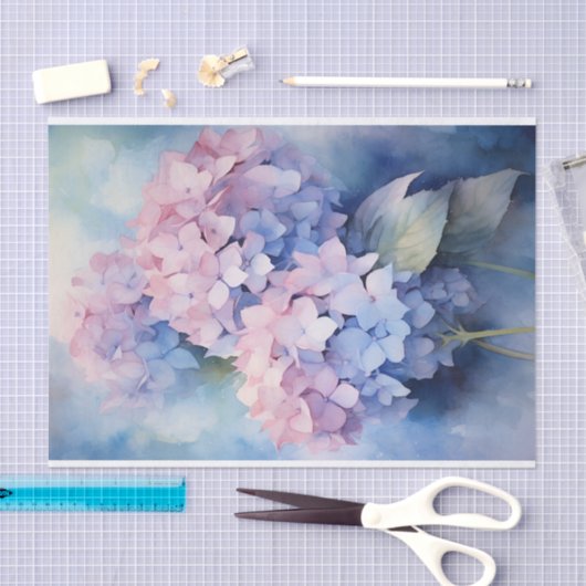 Mooie Paarse Waterverf Hydrangea Decoupage Tissuepapier (Craft)