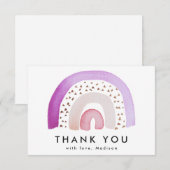 Mooie Paarse Waterverf Regenboog Bedankkaart (Voorkant / Achterkant)