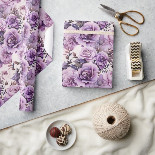 Mooie Paarse Wildbloemen Cadeaupapier (Crafts)