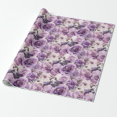Mooie Paarse Wildbloemen Cadeaupapier (Uitgerold)
