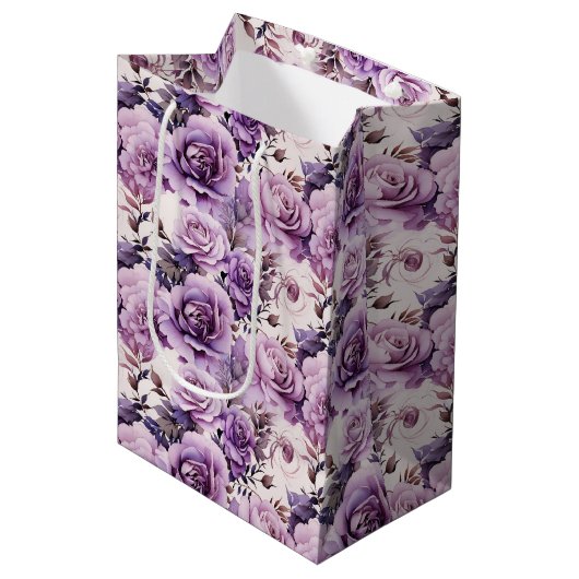 Mooie Paarse Wildbloemen Medium Cadeauzakje (Voorkant Gekanteld)