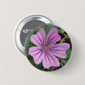 Mooie Paarse Wilde Bloem Knop Ronde Button 5,7 Cm (Voorkant /achterkant)