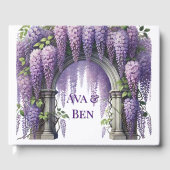 Mooie Paarse Wisteria Arch bruiloft Gastenboek (Voorkant)