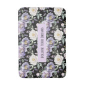 Mooie Paarse Witte Bloemen Badmat (Voorkant Verticaal)