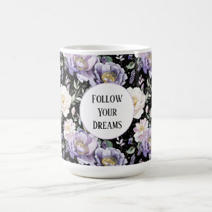 Mooie Paarse Witte Bloemen Dromen Koffiemok