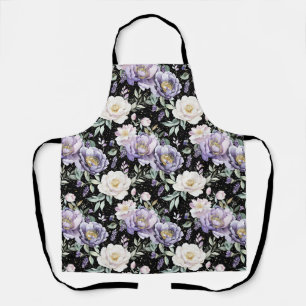 Mooie Paarse Witte Bloemen Schort